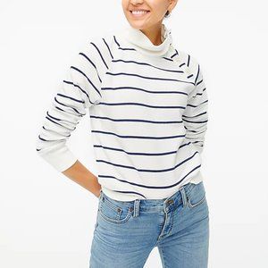 NWT J. Crew Button-Collar Navy Striped Pullover